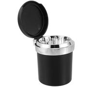 Car Ashtray with Lid Black ABS Portable Interior Accessory