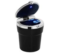 Car Ashtray with Lid - Portable Travel Self-Extinguishing Made of Fire Resistant Plastic, Black