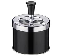 Car Ashtray with Lid, Push Down metal ashtrays with Spinning Tray, Detachable Stainless Smokeless Ashtrays for Universal Car Interior Accessories, Great gift for your home office(Black)