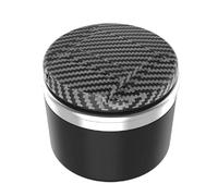 Car Ashtrays for Volkswagen VW Touran Taos Tharu Atlas Teramont, Portable with Lid Smell Proof Smokeless Self Extinguishing Easy Clean Vehicle Cigarette Trash Can,carbon fiber pattern