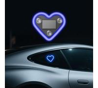 Car Atmosphere Light,Solar-Powered Heart-Shaped LED Neon Light,Triangle Window Solar Heart Lights,Wiring Free Love Illumination Night Driving,Switchable Modes,Automotive Romantic Decor,1pcs