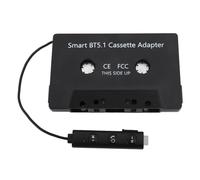 Car Audio Bluetooth Wireless Cassette Receiver, Wireless Cassette Tape to Aux Adapter with Low Power Reminder for Cars Trucks