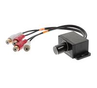 Car Audio Gain Control Knob with 2 Rca Connectors for Bass | Plastic Inline Controller, Adjustable Level Knob, Compatible with Car Stereo and Setup