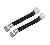 Car Audio Installation Tool Kit 2PCS Stainless Steel Pry Bars with Colored Rubber Sleeves for Interior Trim Clip Removal (Black)