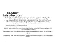 Car Audio Line Level to Converter Adapter for High-to-Low Frequency Signal Conversion, 0-2V Adjustable Output, Compatible with for Up to 80W Car