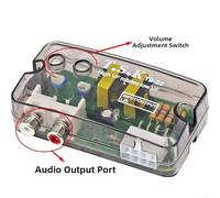 Car Audio Line Level to Converter Adapter, High-to-Low Frequency Signal Conversion, ABS Housing, 0-2V Adjustable Output, for Car Stereo System