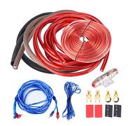 Car Audio Subwoofer Wire Kit High Density Conduct 2800W Power Amplifier Installation Cable with Fuse Suit for Universal Car Audio System