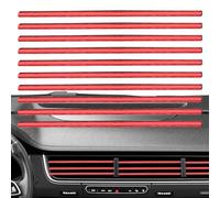 Car Auto Air Conditioner Vent Outlet Trim Strip 10PCS PVC Reusable | Air Conditioning Vent Outlet Cover Trim Kit for Most Outlets Car Interior Accessories red