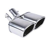Car Auto Round Exhaust Muffler Tip Stainless Steel Exhause 1 To 2 Dual Pipe Chrome Trim Modified Rear Tail Throat Liner Exhaust Tip Tail Pipe(Bend)