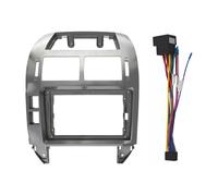 Car Auto Stereo Frame Kit Mounting Bezel Faceplate Car Interior Front Dash Center Facia For VW For Polo 2004-2011 Radio Frame(Silver and cable)