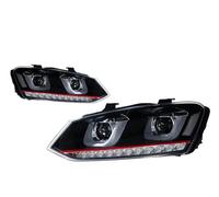 Car Automotive For VW For POLO 2011-2018 Modification Head Lamps Headlight Dual Projector Goods Lamps Daytime(Red)