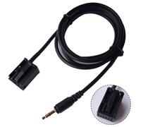 Car AUX Audio Input Cable Adapter with 3.5mm Jack and 12-Pin Connector Compatible with for Opel CD30 MP3, CDC40 Opera, CD70 Navi, DVD90 Navi, Black