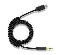 Car Aux Cord for Samsung Galaxy A16 5G A36 S25 Ultra S25 Edge A56 A26 S25 FE A35 A55 S24 S23, 6FT Coiled USB C to 3.5mm Audio Adapter Aux to USB C Car Stereo Headphone Jack Cord for Google Pixel 9a 9