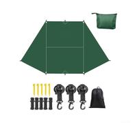 Car Awning Sun Shade Screen 4.5m with Ground Nails(Green 2x3x4.5m) | Oxford cloth material, 2x3x4.5m size, includes ropes and nails, blocks UV rays, black or green options