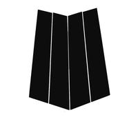 Car B-Pillar Trim Stickers Set for Mercedes-Benz C-Class Touring 2015-2021, Black Gloss PC Window Pillar Covers Exterior Door Frame Protection Film