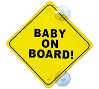 Car Baby Warning Sticker - Car Baby Sticker, Reusable Warning Window Sticker with Double Suction Cup | Baby in Car Sticker, PP Thickened, Child Safe Car Sticker for Rear Window