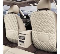 Car Back Seat Anti-Kick Pad for Jaguar E-PACE 2017-2025, 2Pcs Universal Leather Multipurpose Organiser Storage Protector Mat, Anti-Scratch Stain Resistant, E/Beige
