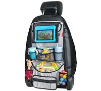 Car Back Seat Organizer with Larger Protection & Storage - 12 Compartments including iPad Holder, Reinforced Corners to Prevent Sag, Eco Friendly Materials - Great Travel Accessory for Kids