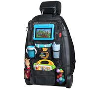 Car Back Seat Organizer with Larger Protection & Storage - 12 Compartments including iPad Holder, Reinforced Corners to Prevent Sag, Eco Friendly Materials - Great Travel Accessory for Kids