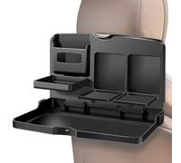 Car Back Seat Table - Folding Vehicle Desk Cup Holder Tray | Portable Back Seat Organizer Road Commuting Food Laptop Kids Adults SUV Truck Passenger Family