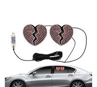 Car Back Window Light - Love Heart Shape LED Decoration for Vehicle Rear Glass, Bright Ambient Lamp with Adjustable Glow and USB Power Supply, Easy Installation for Custom Look | Interior Lighting