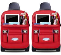 Car Backseat Organiser for Suzuki Baleno 2002-2007 | 2 Pack PU Leather Seat Protectors with Foldable Tray & Tablet Holder.