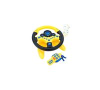 Car Backseat Pretend Simulated Driving Steering Wheel Toy with Light and Music, Early Educational Gifts for Kids-Yellow