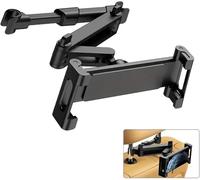 Car Backseat Tablet Holder, 360° Adjustable Headrest Mount for 4.7-12.9" Tablets & Phones, Universal Stretchable Car Mount for Kids & Passengers, Travel Accessory for iPad, Samsung, Kindle (Black)