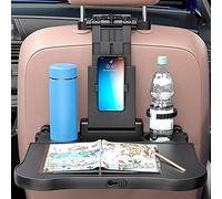 Car Backseat Tray Table Foldable Seat Back Laptop Desk Stable Auto Back Seat Organizer Vehicle Eating Food Tray with Swivel Phone Holder Passenger Travel Tray Reusable for Travel