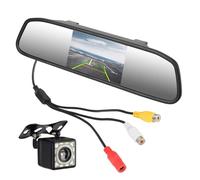 Car Backup Camera Reversing 12V Car Interior Mirror Rear View Camera Parking Monitor PDC DVD Player 4.3 Inch Screen HD Video Display Accessories(Mirror and Camera)