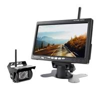 Car Backup Camera Wireless 7 Inch Car Monitor Screen Rear View Camera fits For Truck Bus RV Trailer Excavator Rearview Image 12V-24V Display Backup Camera(With 4 Camera)(With 4 Camera)