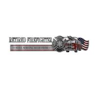Car Badges Emblems Retired Firefighter American Flag Patriotic Strong