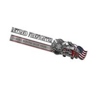 Car Badges Emblems Strong Adhesive Retired Firefighter American Flag