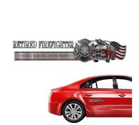 Car Badges Emblems Strong Adhesive Retired Firefighter American Flag
