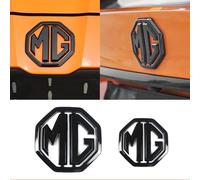 Car Badges for MG 5 MG5 EV | 2020-2022,Replace Emblem Logo Sticker Car Emblem Badge 3D Decoration Sticker for Steering Wheel/Bonnet Front and Rear and Trunk Logo,Black/front and rear logo