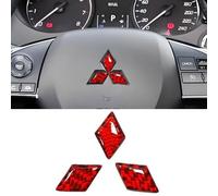 Car Badges for Mitsubishi Outlander 3(III) | 2018-2021,Replace Emblem Logo Sticker Car Emblem Badge 3D Decoration Sticker for Bonnet Front and Rear and Trunk Logo,Red-