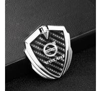 Car Badges for Volvo C30/70 V40/60/90,6cm X 6.5cm Replace Emblem Logo Sticker for Steering Wheel/Bonnet Front and Rear and Trunk Logo Key Remote Control Emblem Accessories(1 Psc),Silver