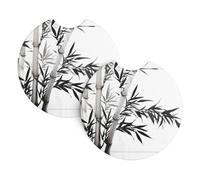 Car Bamboo Tree Image Chinese Calligraphy Printed Coasters Two Pack 2 7 Inch Diameter Suitable For Most Car Models