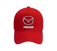 Car Baseball Cap for Mazda BT-50, Sun Visor Hat Cotton Outdoor Weather Sun Rain Adjustable Unisex Sport Hat Accessories,Red-1-One Size