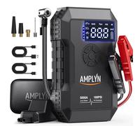 Car Battery Booster Jump Starter with Air Compressor (160PSI),5000A Portable Jump Starter Power Pack (All Gas/10L Diesel),12V Car Tyre Inflator Portable Car Battery Charger,60W Type C Fast charging