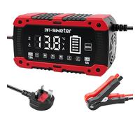 Car Battery Charger 12V 12A/24V 6A, Intelligent Lifepo4 Battery Charger with LCD Display, Compatible with Car, AGM, Gel, Motorcycle, Lead-Acid Batteries