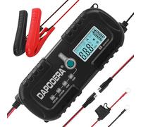 Car Battery Charger, 12V 6A Smart Battery Trickle Charger Automotive 12V Battery Maintainer Desulfator with Temperature Compensation for Car Motorcycle Mower Marine Lead Acid Batteries