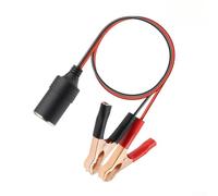 Car Battery Clamp Adapter 12V 50A with Female Socket and Copper Crocodile Clips for Quick Connection and Safe Power Transfer to 12V Equipment