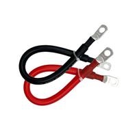 Car Battery Connection Line Cable 0 2 4 6 8 AWG Soft Silicone Tinned Copper Wire With M8 Connecting Piece For Inverter Solar(M8-Black And Red,30CM_6 AWG)