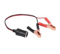 Car Battery Crocodile Clips 35cm - 12V/24V Cigarette Lighter Socket Adapter, Alligator Clips Extension Cable for Car Battery Charging, Camper Vans, Boats & Automotive Repair Tools