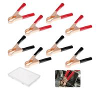 Car Battery Crocodile Clips 8pcs Crocodile Clips Electrical 12v 50a for Loaded Truck Car Battery Charging, Electrical Testing (Red + Black)