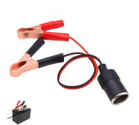 Car Battery Crocodile Clips, Alligator Clips Extension Cable, 35cm 12V/24V Cigarette Lighter Socket Adapter for Automotive Charging, Camper Vans, Boats, Tire Inflators, Air Pumps & Repair Tools