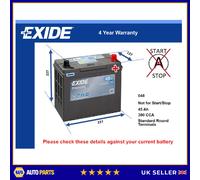 Car Battery EA456 Exide 048 390A 45Ah 4Yr Warranty 237x127x227 Premium