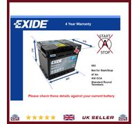 Car Battery EA472 Exide 063 450A 47Ah 4Yr Warranty 207x175x175 Premium