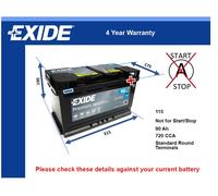 Car Battery EA900 Exide 980920077 71751149 71751150 9823208 A0009823208 115TE